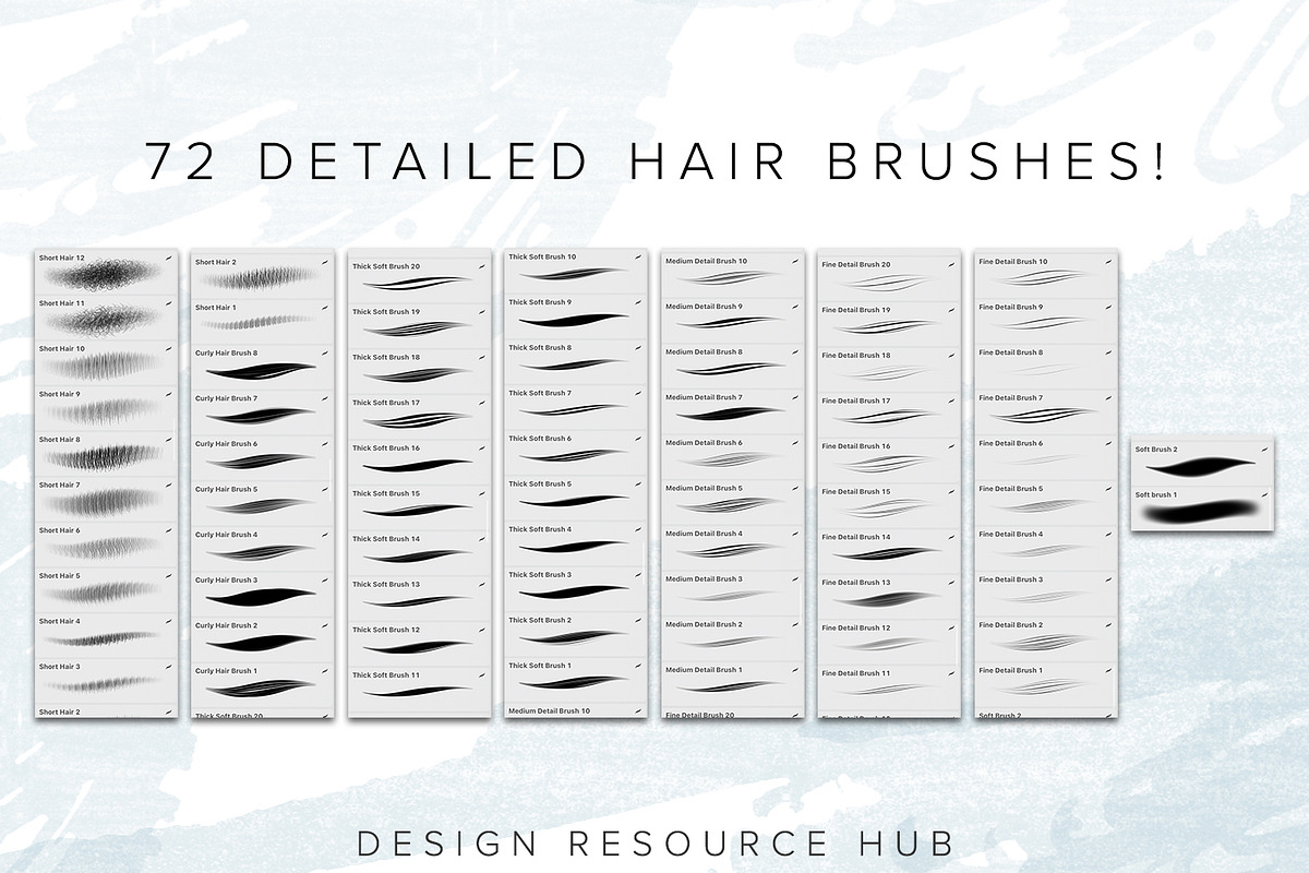 Procreate Hair Brush Set, a Brush Add-On by Design Resource Hub (Photo 7 of 8)