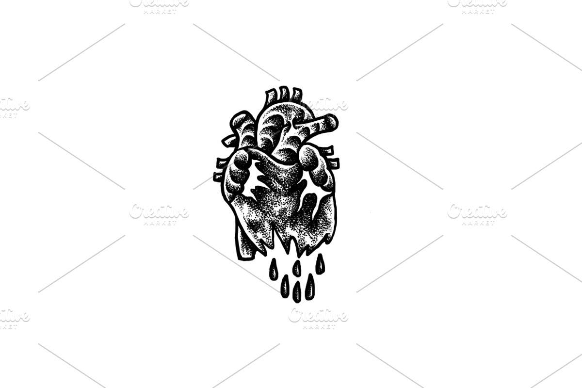 Human Heart | Tattoo Style, an Education Illustration by Design by sebrodbrick (Photo 7 of 11)