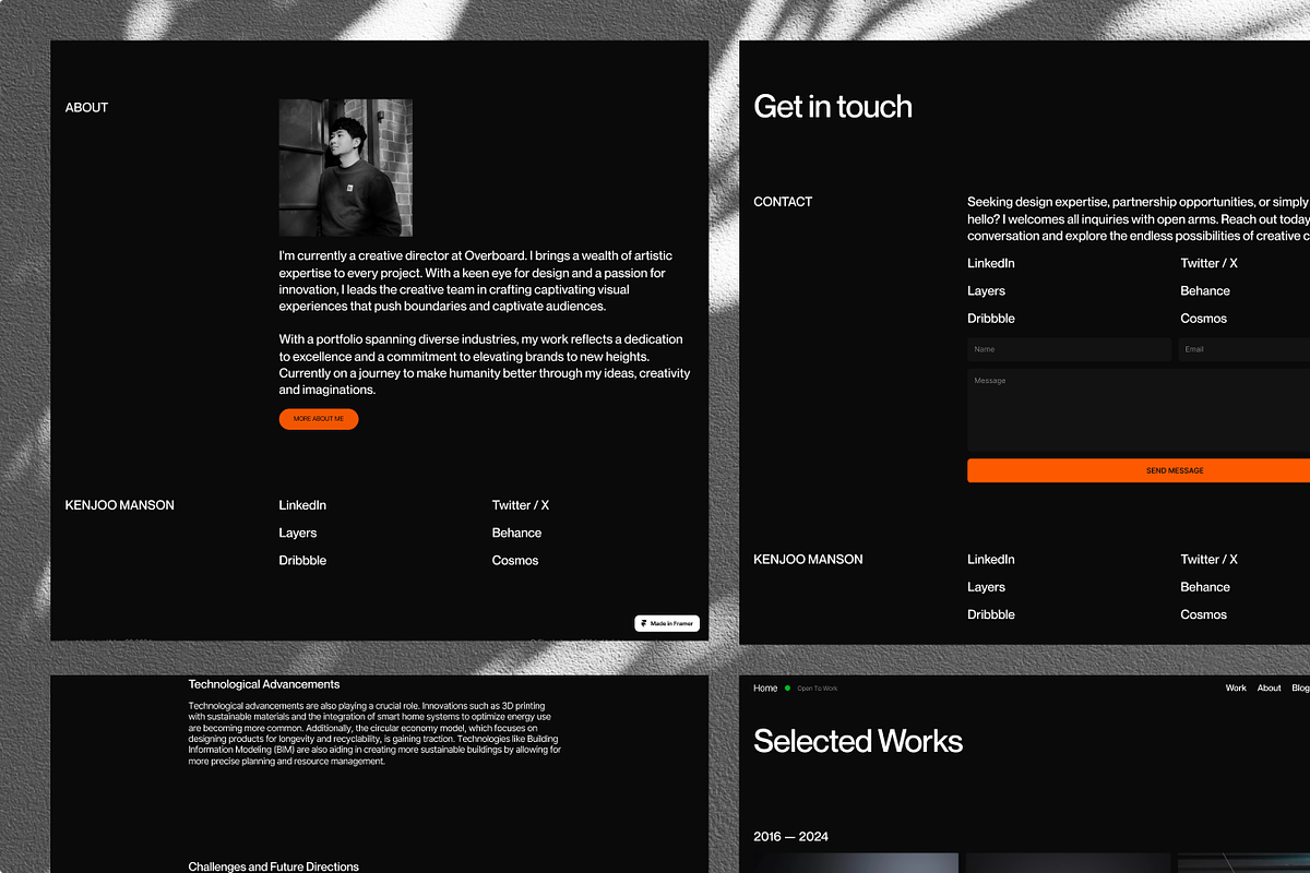 Kenjoo - Framer Portfolio Template, a Landing Page Template by Flowbyherox (Photo 3 of 5)