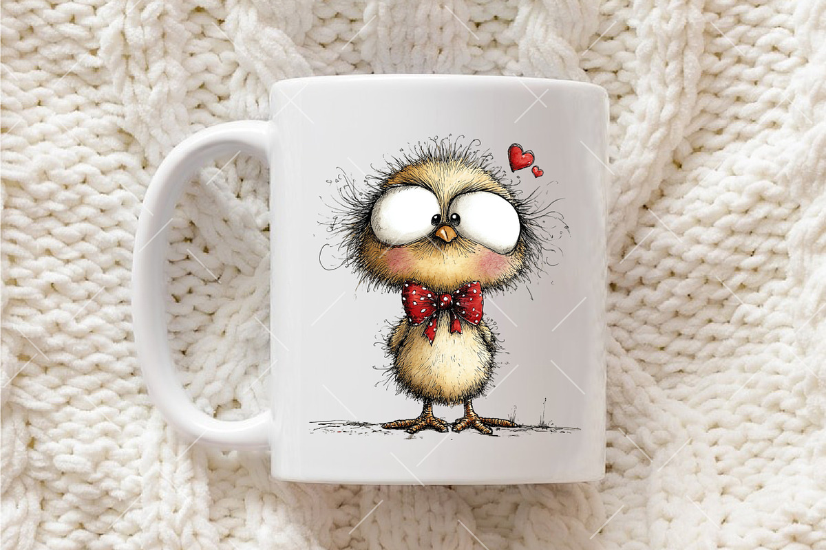 Whimsical Valentine Chick Clipart, an Illustration by OK Design (Photo 5 of 6)