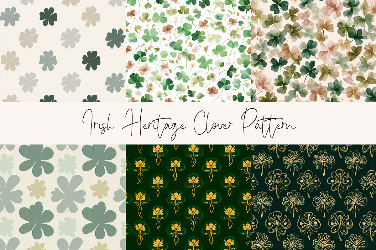 Irish Heritage Clover Pattern, a Texture Illustration by DreamPrint404