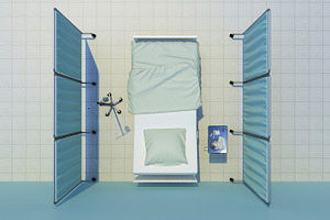 hospital bed top view