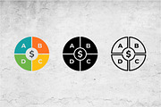 Budget Pie Chart Icon Set - 3 Styles, an Outline Icon by Artonix (Thumbnail 2 of 2)