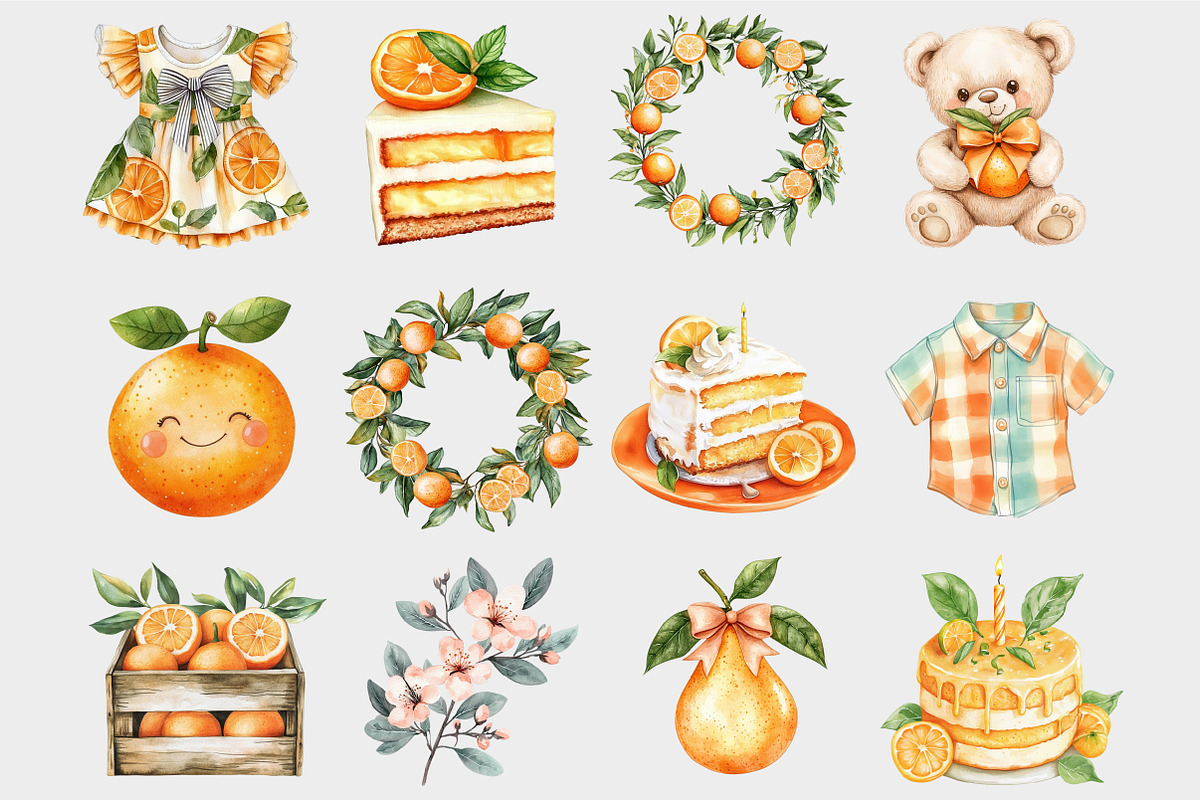 Orange Baby Shower Clipart, a Seasonal Illustration by Design Market (Photo 5 of 5)