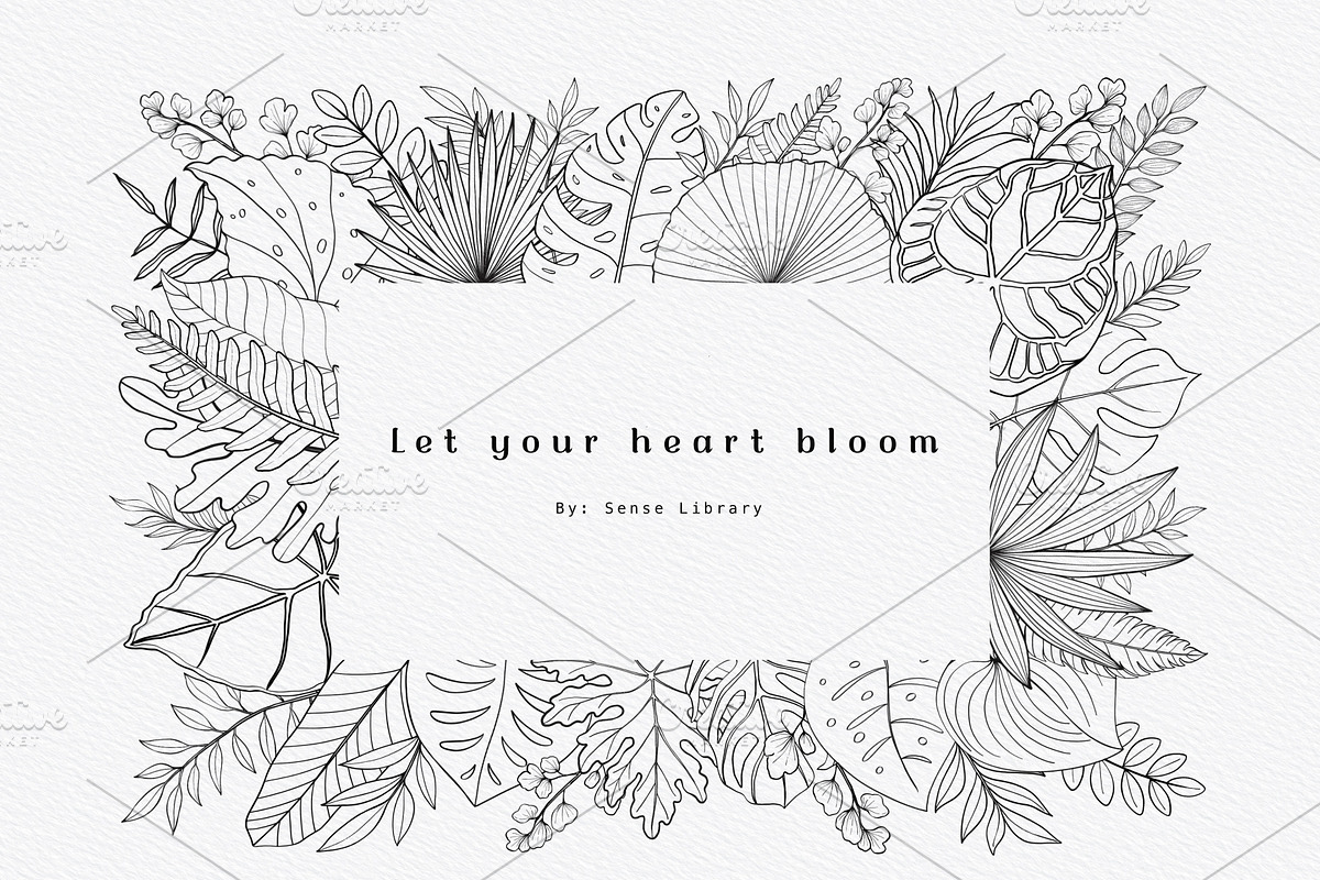 “Charm” Tropical Leaves Lineart, an Illustration by Sense Library (Photo 9 of 23)