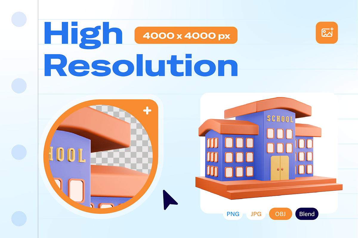 School and Education 3D Icon, an Object 3D Model by Burntilldead (Photo 3 of 7)