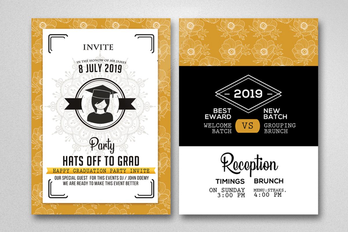 Two Sided Graduation Party Invites, an Invitation Template by Business ...