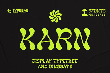 KARN - Display Typeface & Dingbats, a Sans Serif Font by Typebae
