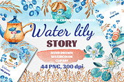 Water Lily Story, an Illustration by Gray Cat Graphics (Thumbnail 1 of 6)