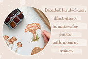 Forest watercolor mushrooms clipart, a Seasonal Illustration by Irina Avdeeva (Thumbnail 2 of 12)