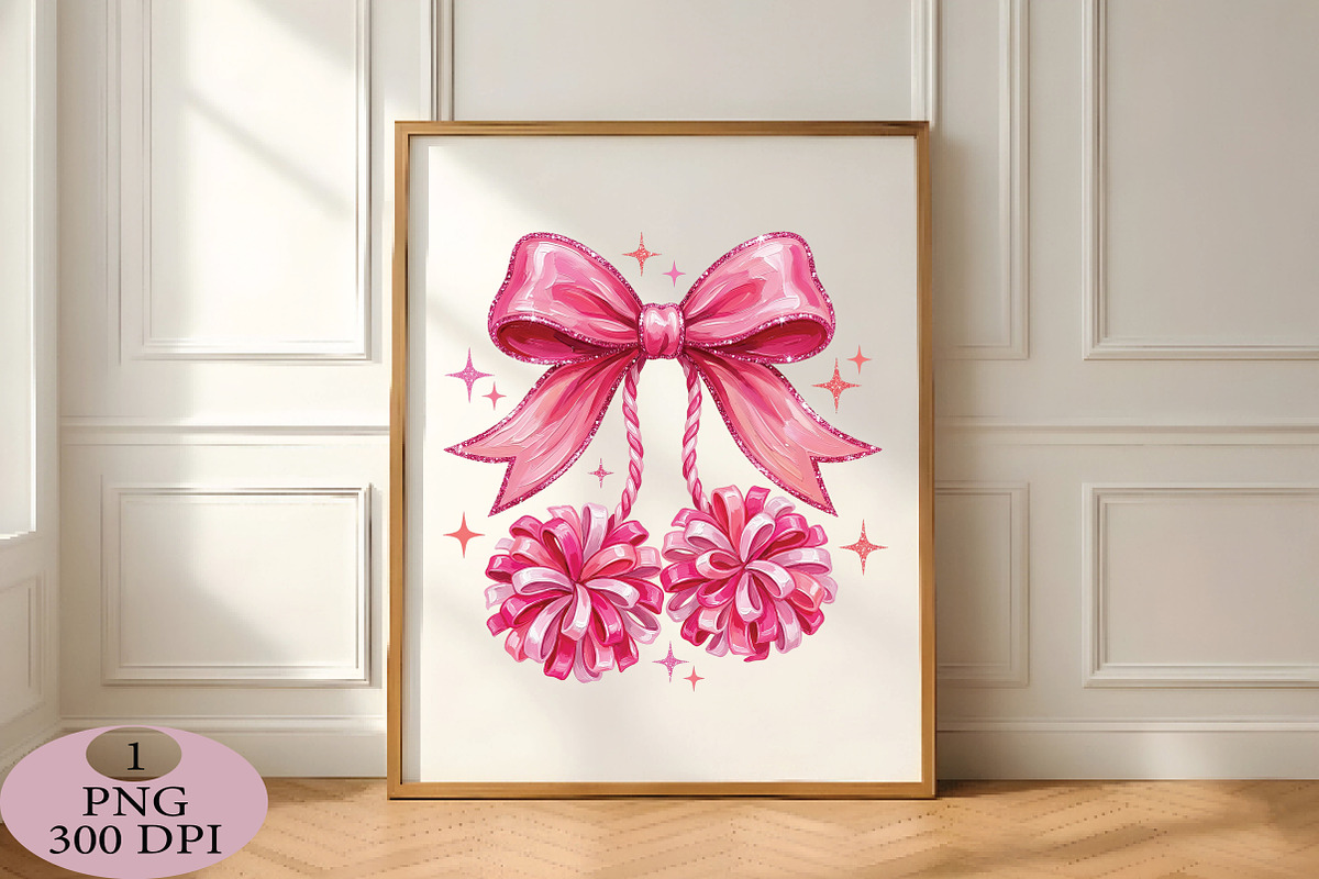 Pink Pom Pom Bow Png, an Illustration by Daily.Designs (Photo 4 of 5)
