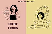 35 Cafe | Coffee vector Illustration, a Person Illustration by aivos (Thumbnail 3 of 6)