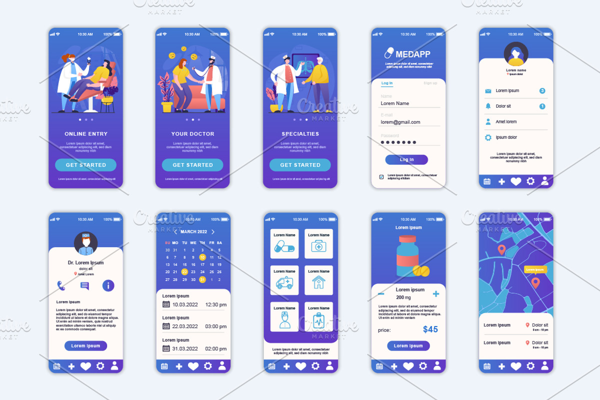 Mobile App UI Kit Template, a Templates & Theme by alexdndz (Photo 14 of 21)