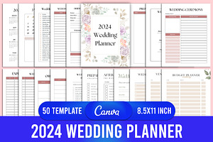 Editable 2024 Wedding Planner Canva