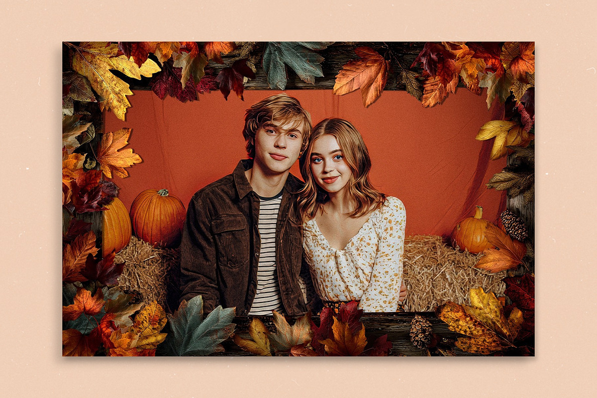 Fall / Autumn Photo Frame Template, a Layer Style Add-On by DesignerCandies