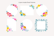 Vivid flowers clipart. Vector set., a Background Graphic by ElenKoss (Thumbnail 5 of 11)
