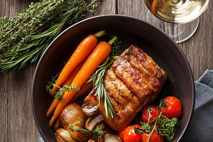 Gourmet roasted salmon fillet with, a Food & Drink Photo by MistyDay