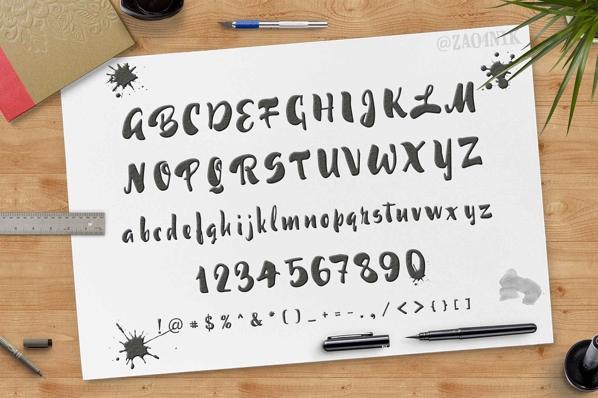60% discount Panda0.1 Brush Font preview 2