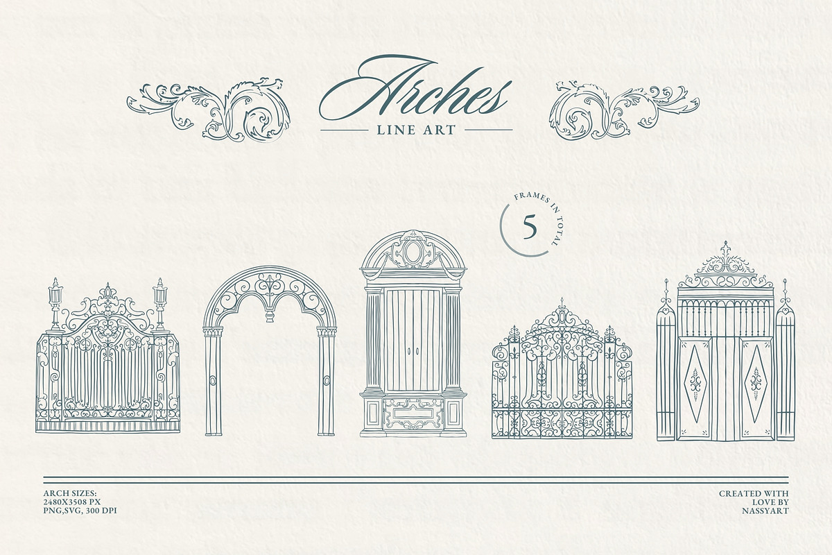 Vintage Chinoiserie Frame Collection, an Illustration by NassyArt (Photo 4 of 22)