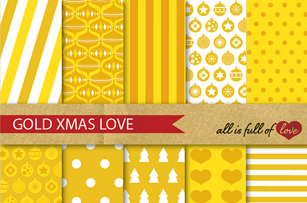Golden Xmas Yellow Backgrounds