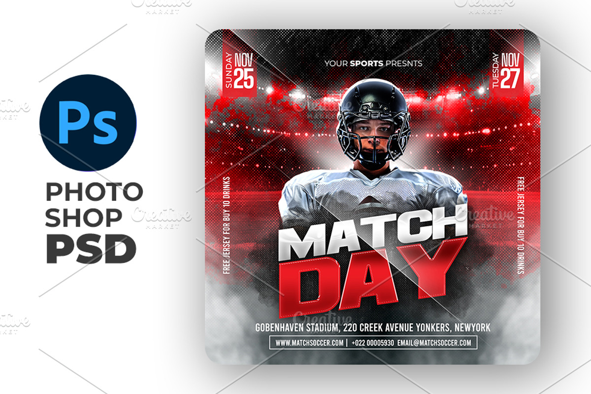 Football Match Day Flyer Template, a Flyer Template by Artonix (Photo 2 of 3)