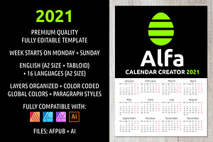 Alfa Calendar Creator 2021