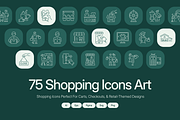 Shopping Icon Art Set, an Outline Icon by Prosymbols (Thumbnail 1 of 7)