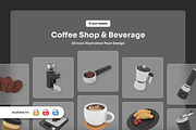 Coffee Shop & Beverage 3D Icon Pack, a Work Illustration by twinstd (Thumbnail 1 of 6)