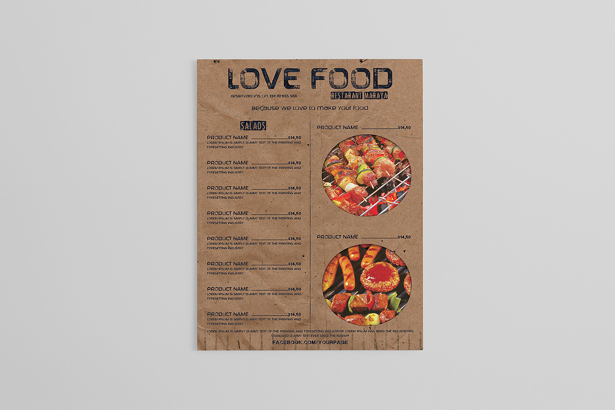 Vintage style FOOD MENU, a Flyer Template by Tzochko (Photo 5 of 5)