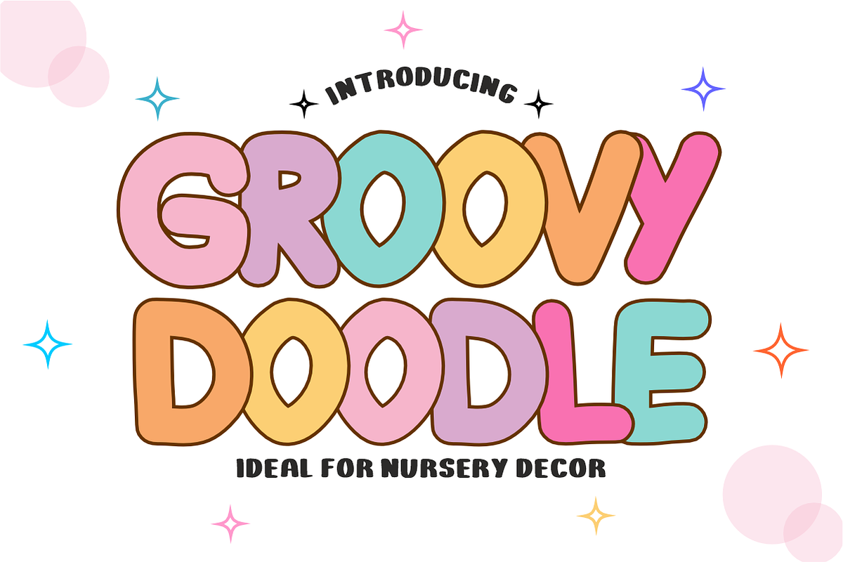 Groovy Doodle - Retro Nursery Font, a Sans Serif Font by KiddoGlyphs Studio (Photo 1 of 3)