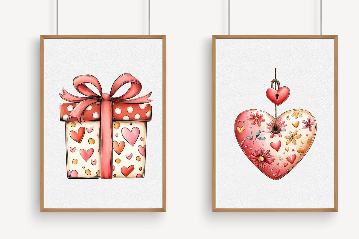 Cute Whimsical Valentine Clipart, an Illustration by Libby Wishes (Photo 2 of 6)