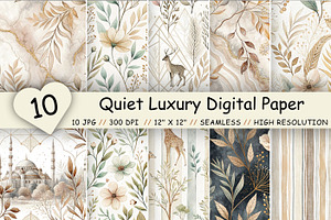 Quiet Luxury Digital Paper Pack, a Pattern Graphic by FloridPrintables