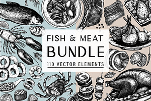 BUNDLE - Fish & Meat Vectors