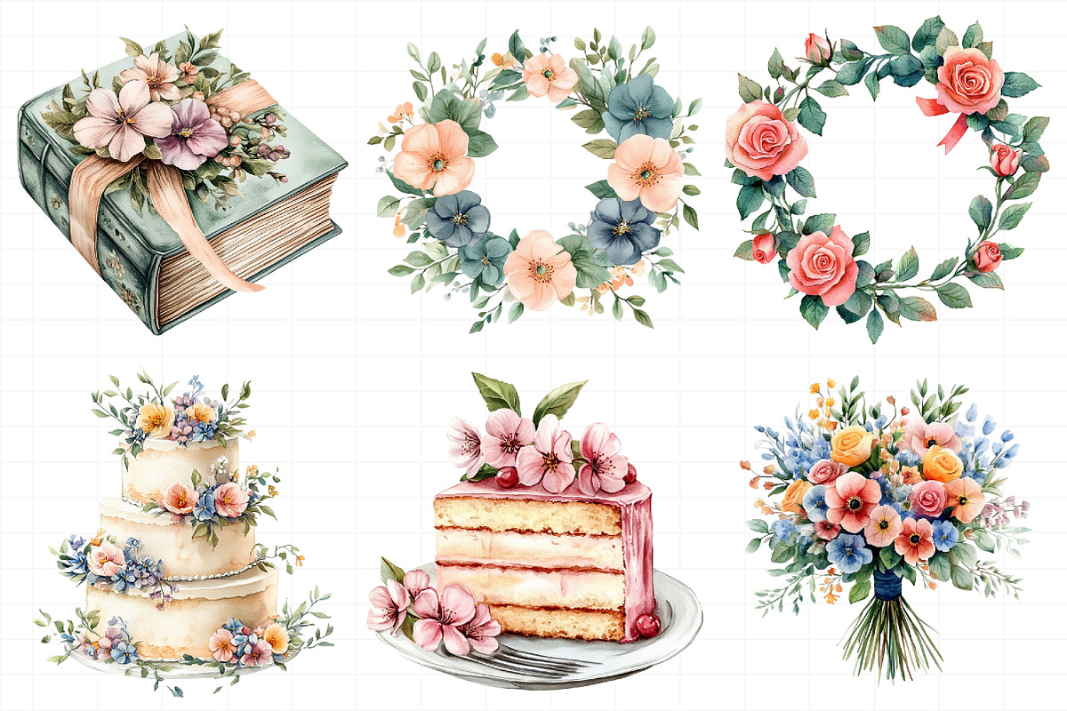 Wedding Watercolor Clipart, an Illustration by Daily.Designs (Photo 3 of 7)