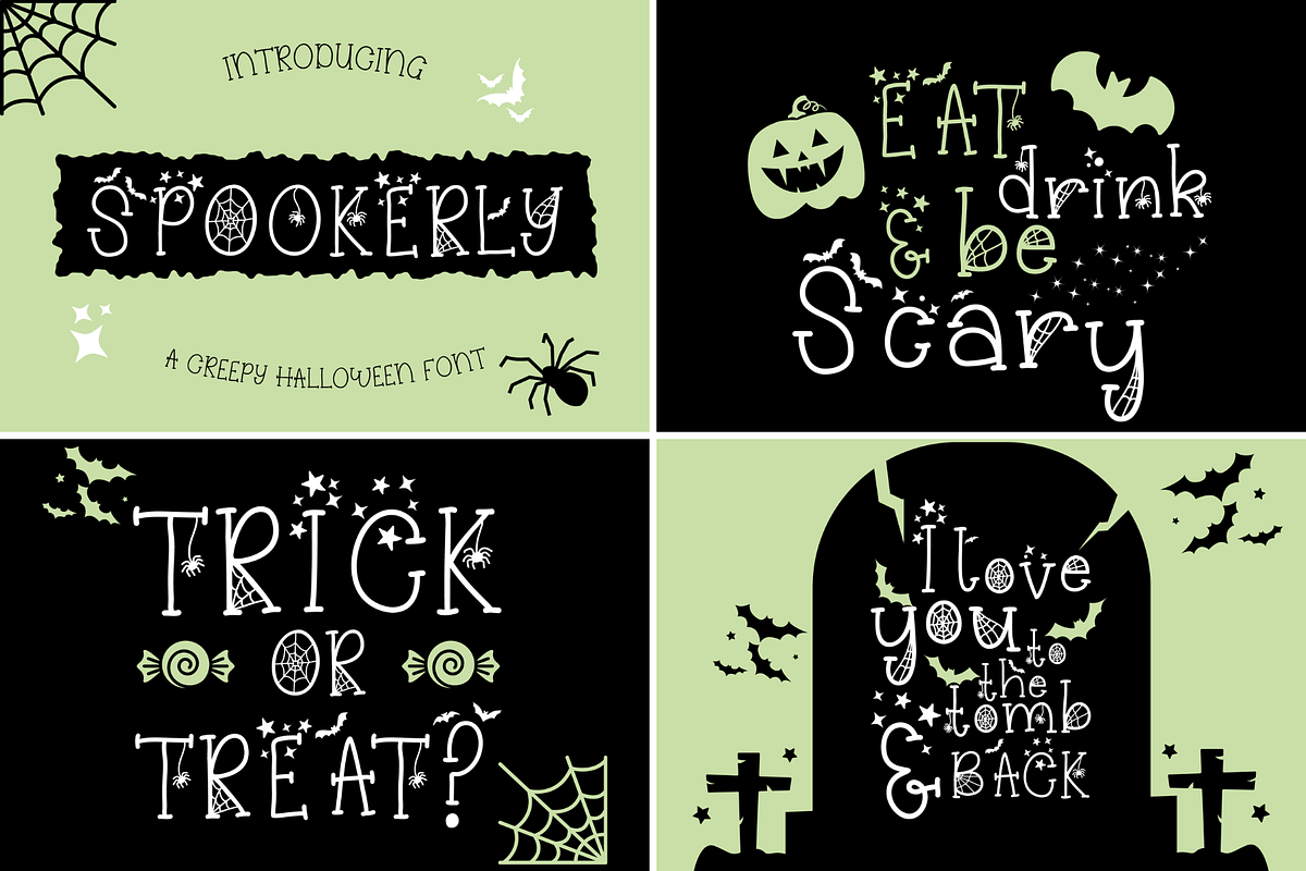6 Spooky Halloween Fonts Bundle Set, a Serif Font by Dancing with Ink (Photo 2 of 13)