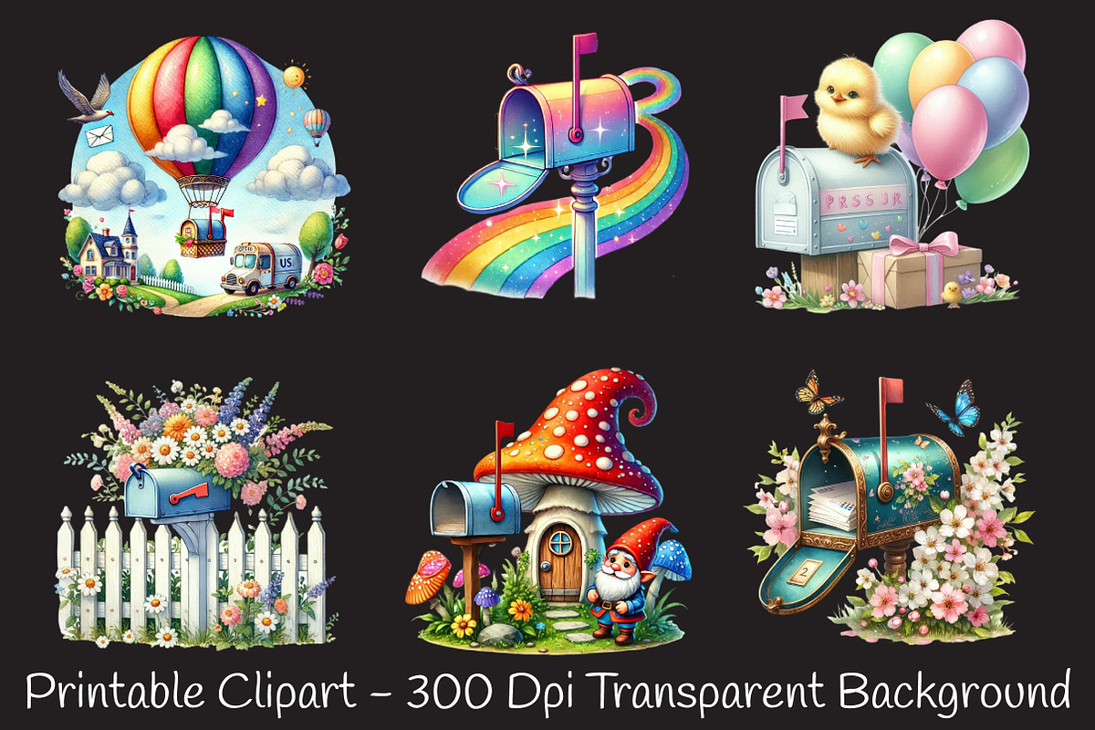 Spring Mailbox Sublimation Clipart, an Illustration by RobertsArt (Photo 3 of 7)
