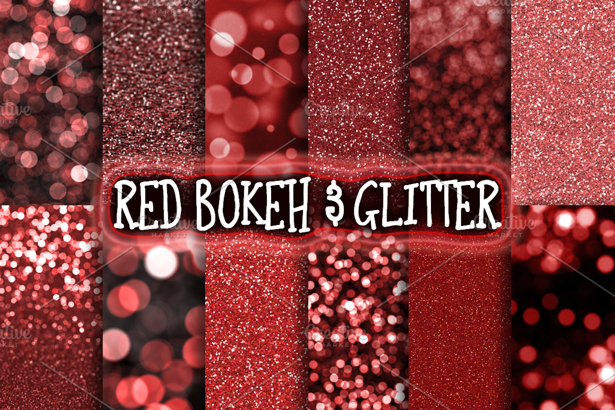 Red Bokeh & Glitter Backgrounds, a Texture Graphic by Paper Element (Photo 1 of 3)