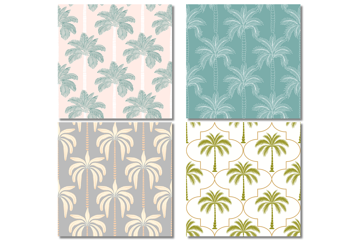 Palm Tree Tropical Seamless Patterns, a Pattern Graphic by wind mill (Photo 2 of 3)