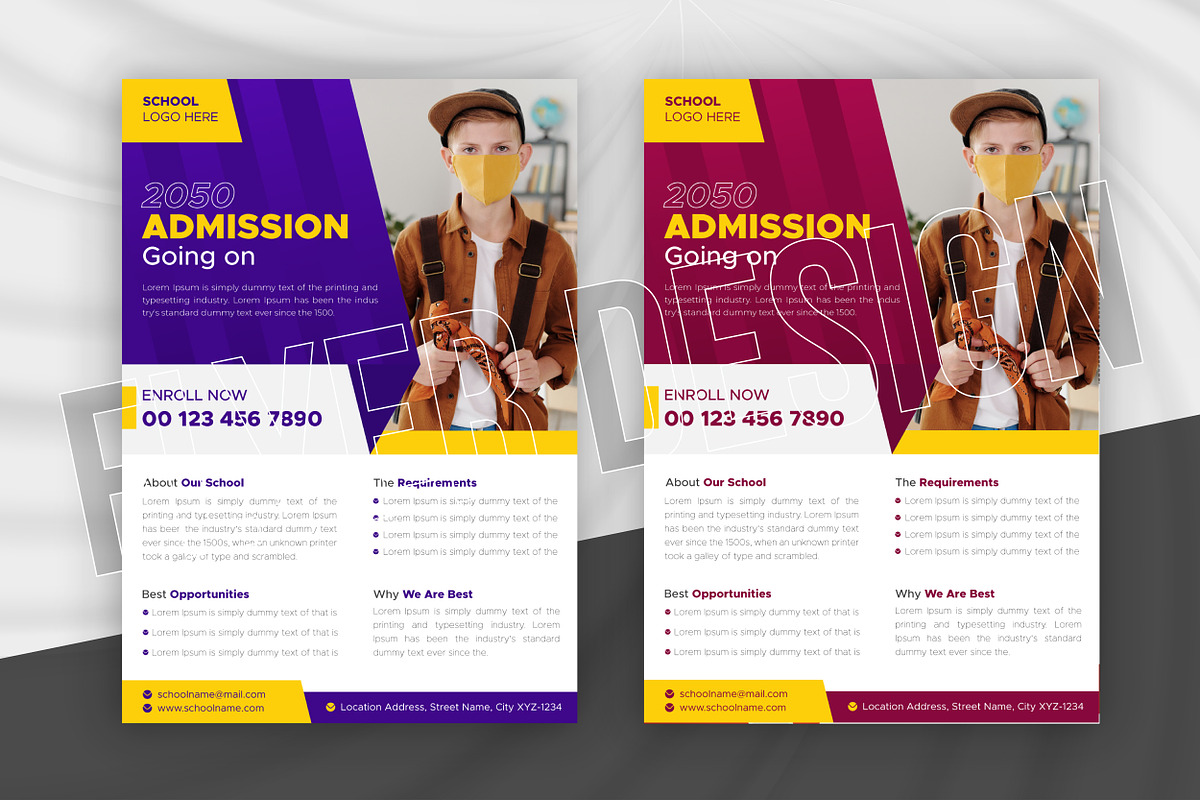 Admission Flyer Design, a Flyer Template by MxVect Stock (Photo 1 of 3)