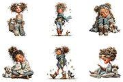 Whimsical Girl & Dog Love, a Seasonal Illustration by CreationArt (Thumbnail 5 of 5)