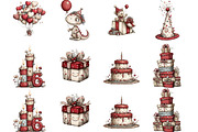 Whimsical Birthday Clipart Birthday, an Illustration by Designking (Thumbnail 4 of 5)