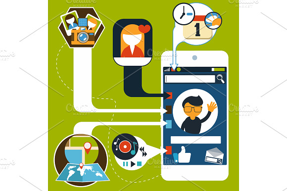 Smartphone with social and media preview 2