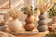 Vintage Textured Vase Collection STL, a Scene 3D Model by Layerology (Thumbnail 1 of 4)