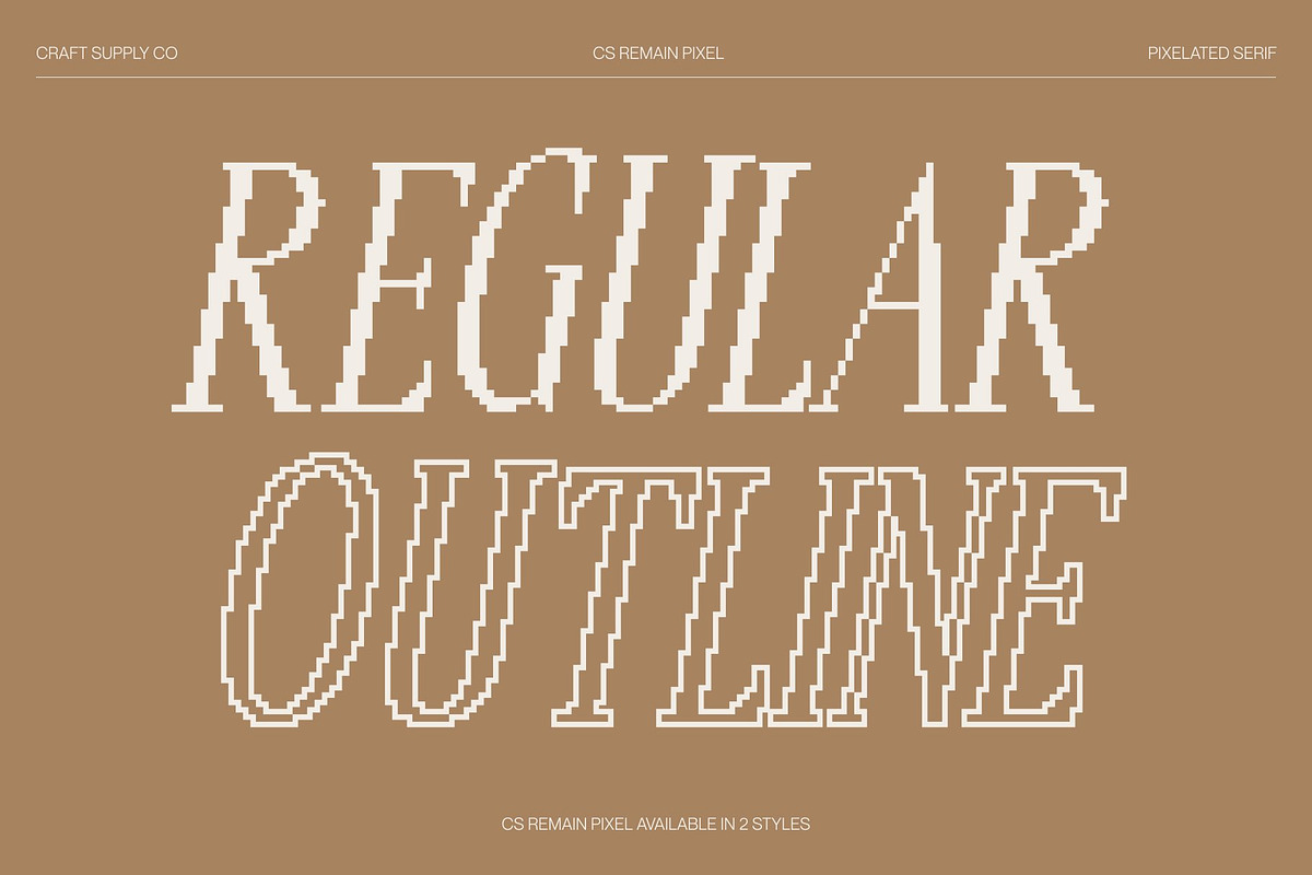 CS Remain Pixel, a Serif Font by Craft Supply Co. (Photo 4 of 8)