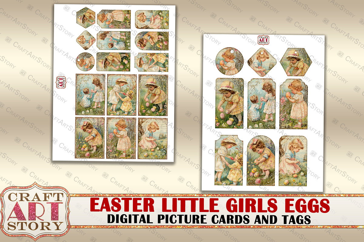 Easter little girls Eggs Collage, an Object Illustration by CraftArtStory (Photo 3 of 4)