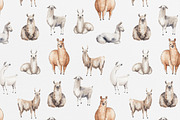 Watercolor Llamas + 2 Patterns, an Animal Illustration by Petite Salade (Thumbnail 3 of 4)