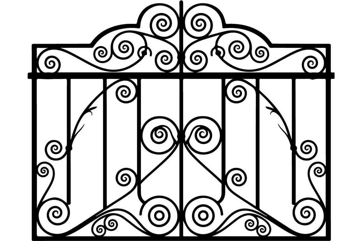 Luxury Iron Scroll Gate Railing, an Object Graphic by Designer_Momina (Photo 8 of 17)