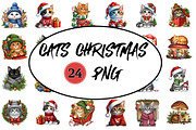 CATS CHRISTMAS CLIPART, an Object Graphic by Pixxel_Studio (Thumbnail 5 of 5)