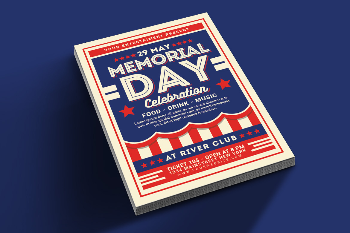 Memorial Day Celebration Flyer, a Flyer Template by Muhamad Iqbal hidayat