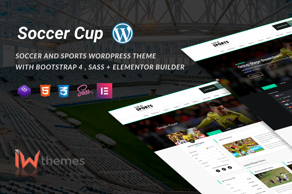 Elementor WordPress Theme for Sports, a WordPress Template by IwThemes (Photo 1 of 2)